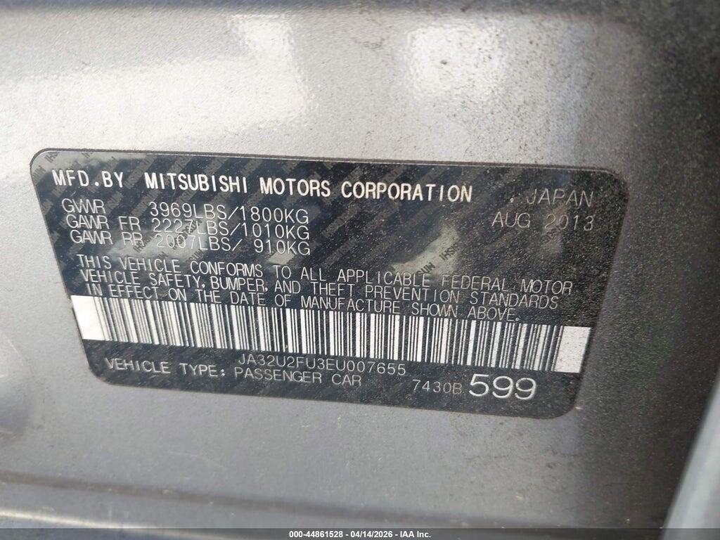 JA32U2FU3EU007655 2014 MITSUBISHI LANCER photo no. 9