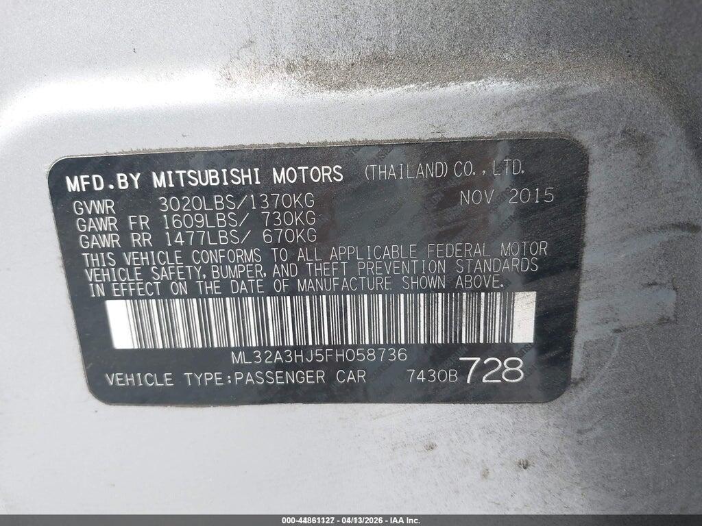 ML32A3HJ5FH058736 2015 MITSUBISHI MIRAGE photo no. 9
