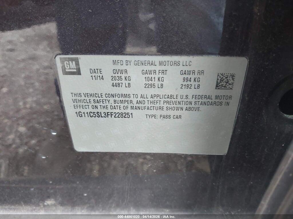 1G11C5SL3FF228251 2015 CHEVROLET MALIBU photo no. 9