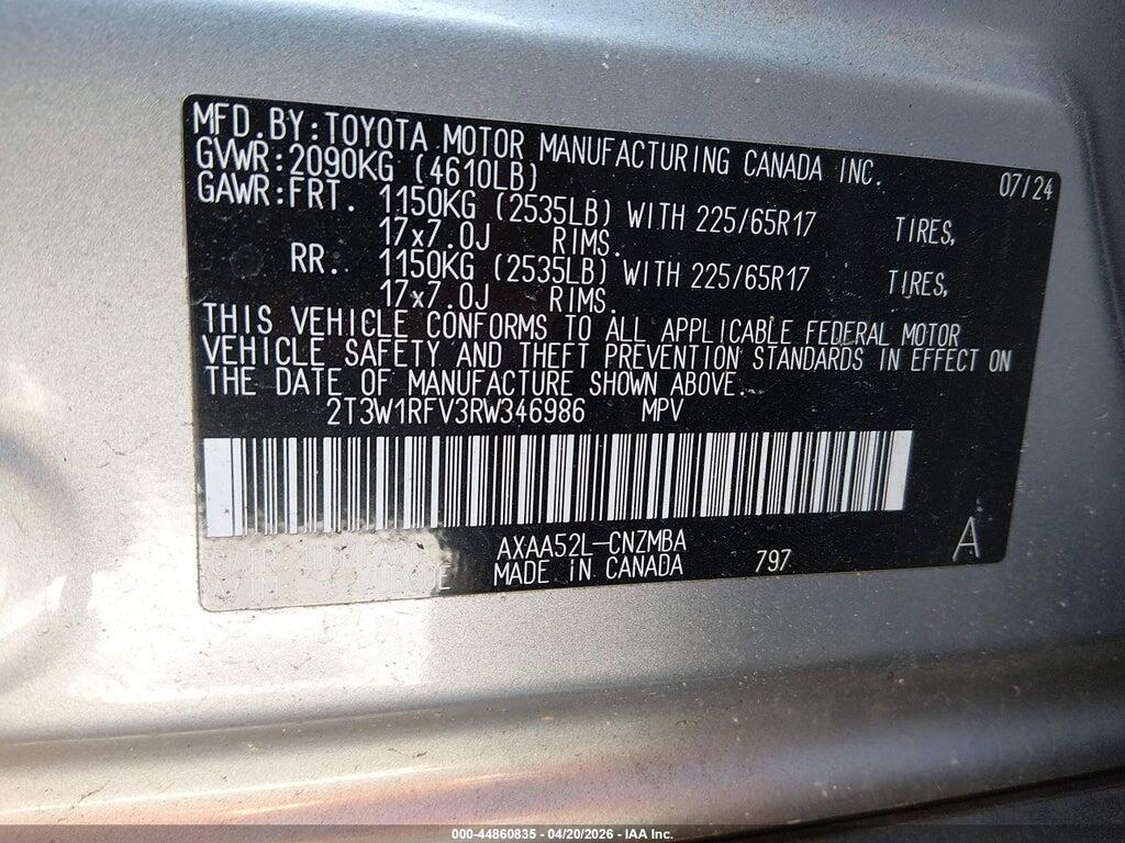 2T3W1RFV3RW346986 2024 TOYOTA RAV4 photo no. 9