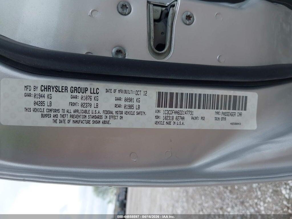 1C3CDFAA6DD147731 2013 DODGE DART photo no. 9