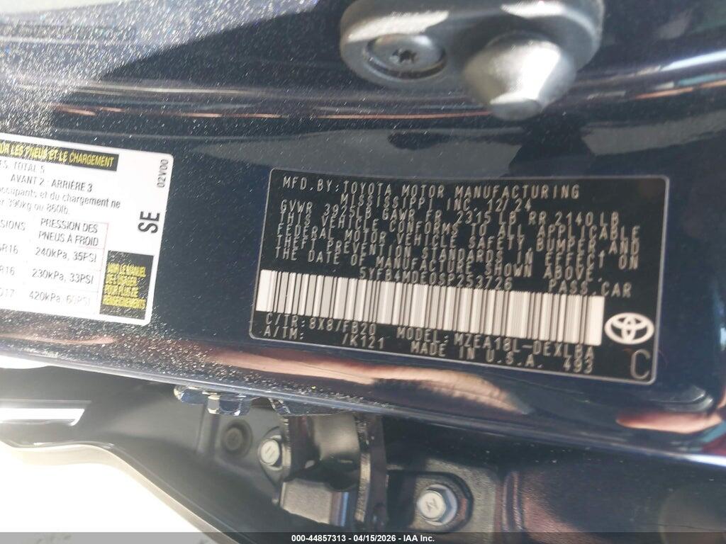 5YFB4MDE0SP253726 2025 TOYOTA COROLLA photo no. 9