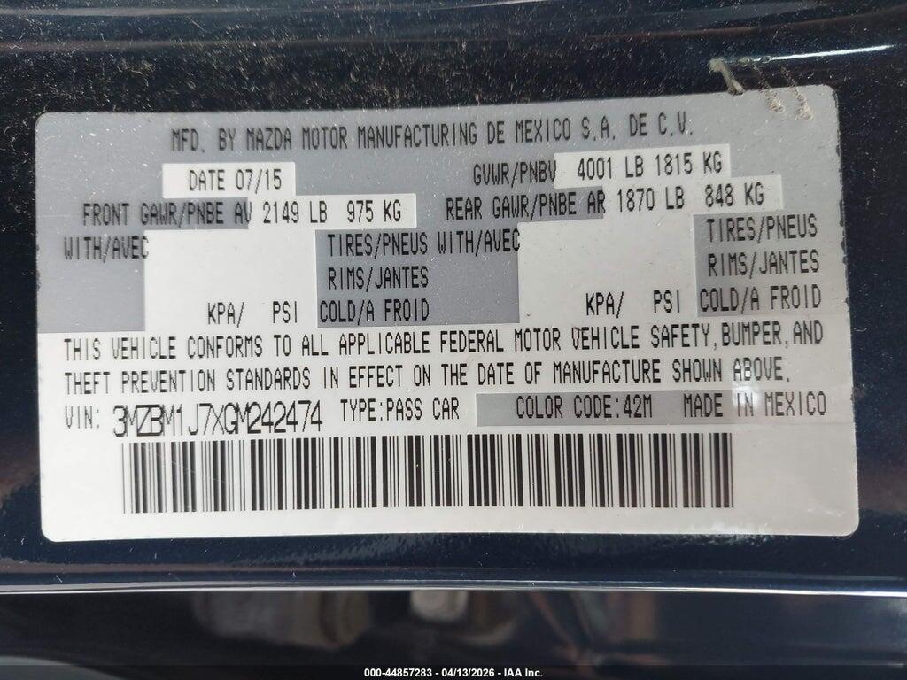 3MZBM1J7XGM242474 2016 MAZDA MAZDA3 photo no. 9