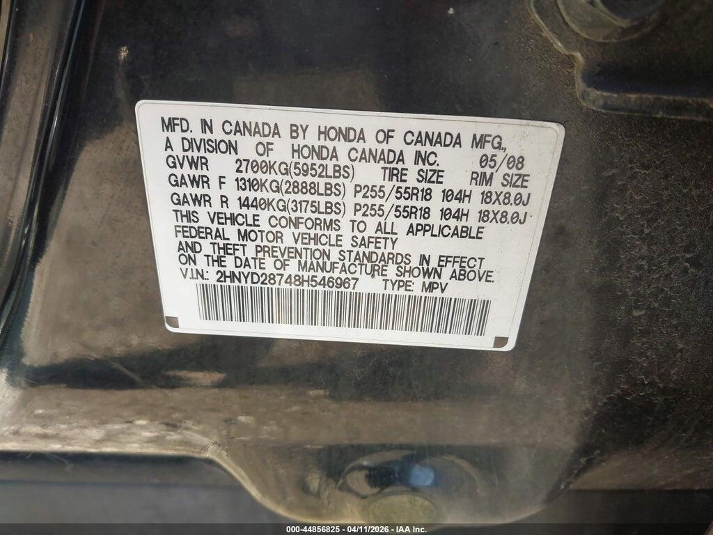 2HNYD28748H546967 2008 ACURA MDX photo no. 9