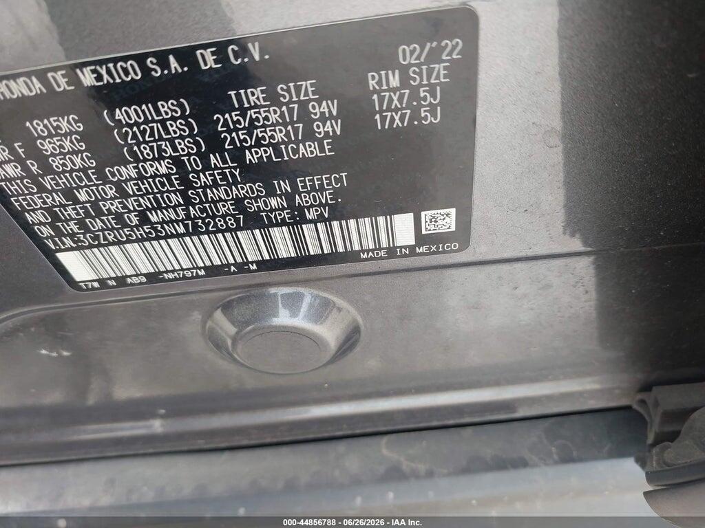 3CZRU5H53NM732887 2022 HONDA HR-V photo no. 9