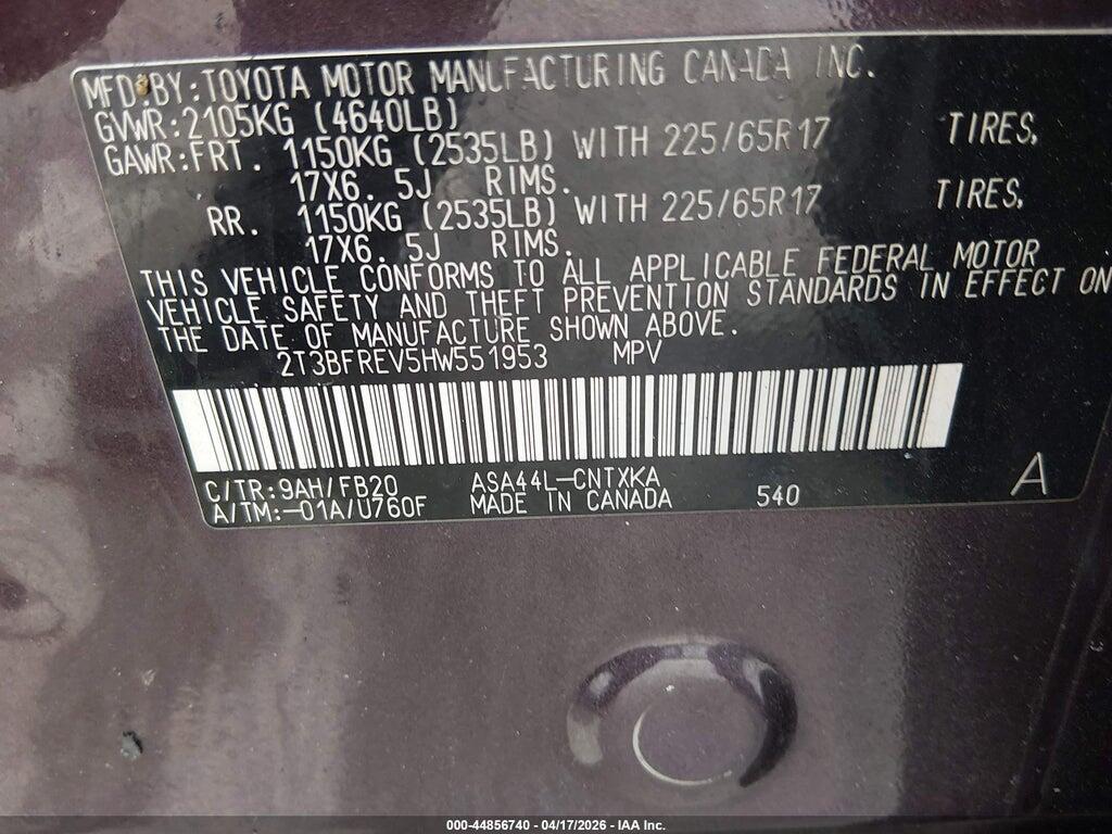 2T3BFREV5HW551953 2017 TOYOTA RAV4 photo no. 9