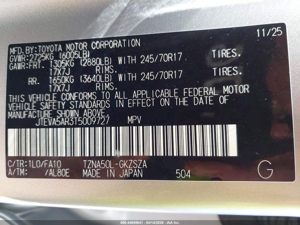 JTEVA5AR3T5009727 2026 TOYOTA 4RUNNER photo no. 9