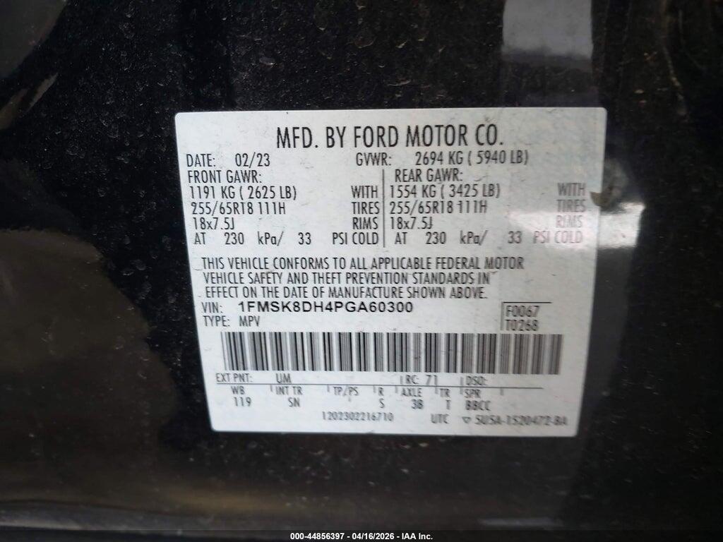 1FMSK8DH4PGA60300 2023 FORD EXPLORER photo no. 9