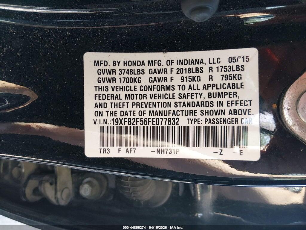 19XFB2F56FE077832 2015 HONDA CIVIC photo no. 9