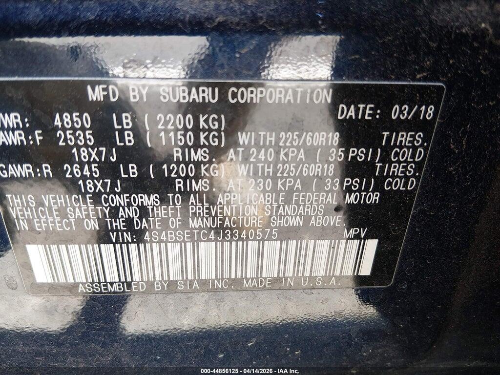 4S4BSETC4J3340575 2018 SUBARU OUTBACK photo no. 9