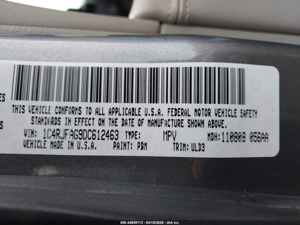 1C4RJFAG9DC612463 2013 JEEP GRAND CHEROKEE photo no. 9