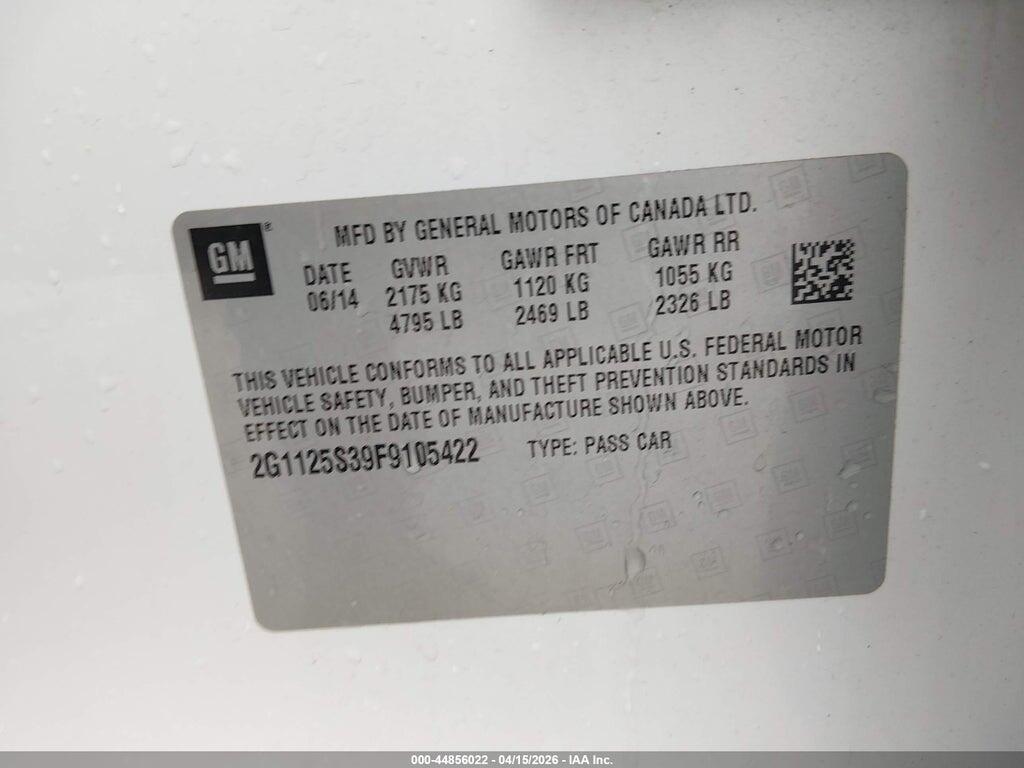 2G1125S39F9105422 2015 CHEVROLET IMPALA photo no. 9