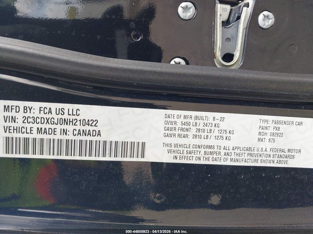 2C3CDXGJ0NH210422 2022 DODGE CHARGER photo no. 9