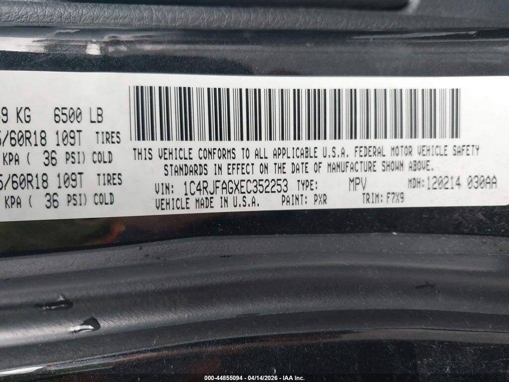 1C4RJFAGXEC352253 2014 JEEP GRAND CHEROKEE photo no. 9