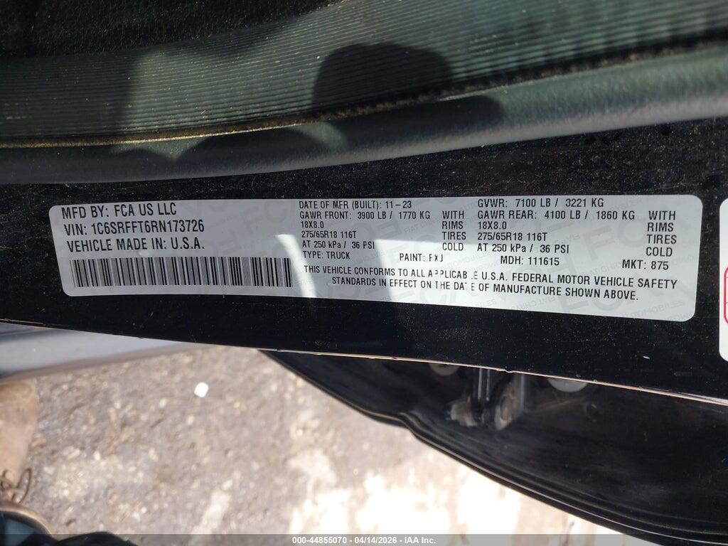 1C6SRFFT6RN173726 2024 RAM 1500 photo no. 9