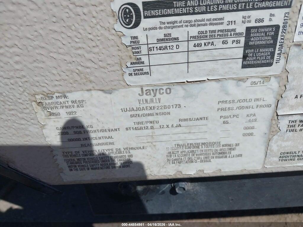 1UJAJ0AEXF22B0173 2015 JAYCO 10 SD JAY SERIES photo no. 9