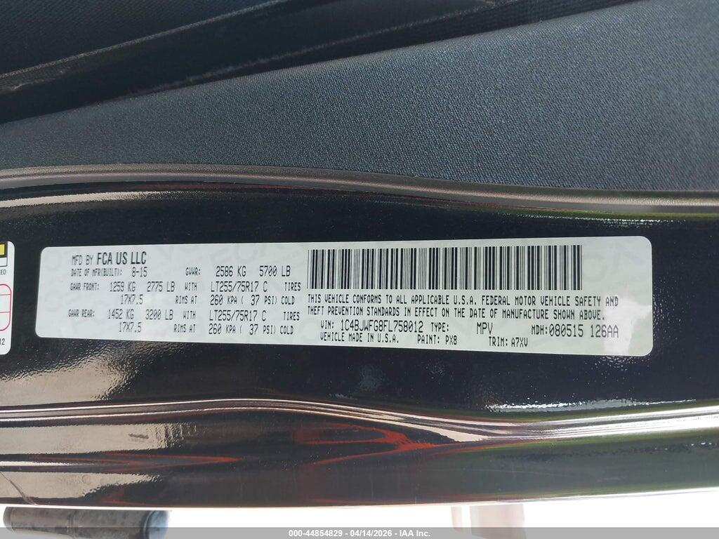 1C4BJWFG8FL758012 2015 JEEP WRANGLER UNLIMITED photo no. 9