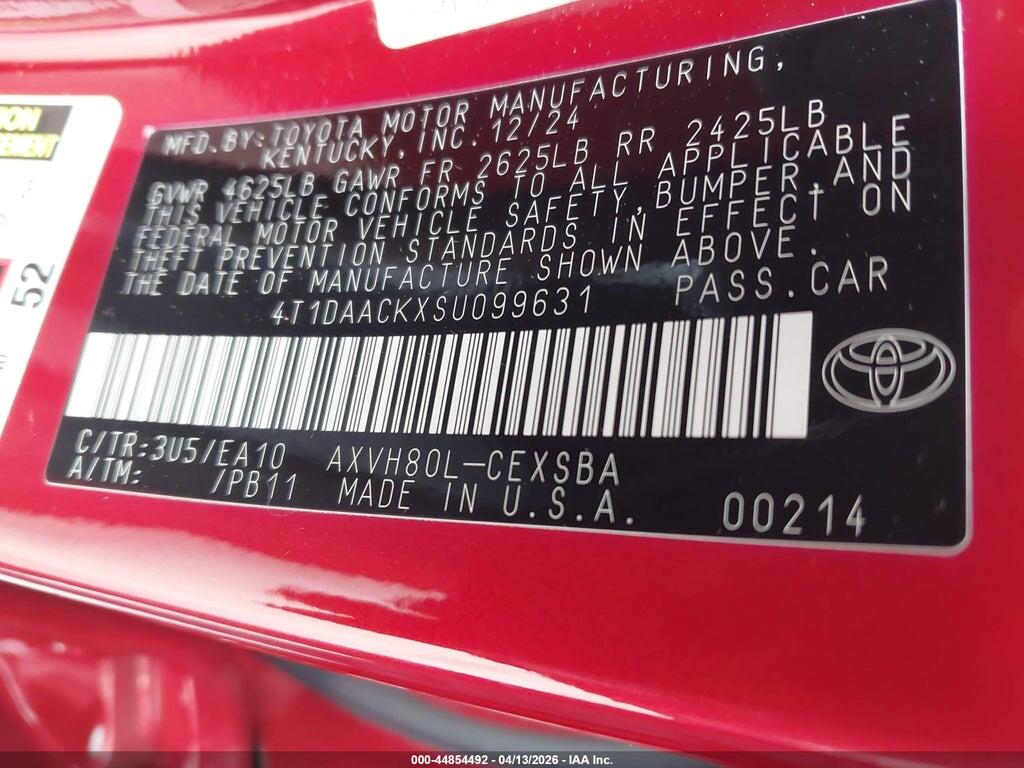 4T1DAACKXSU099631 2025 TOYOTA CAMRY photo no. 9