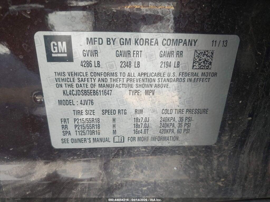 KL4CJDSB5EB611647 2014 BUICK ENCORE photo no. 9