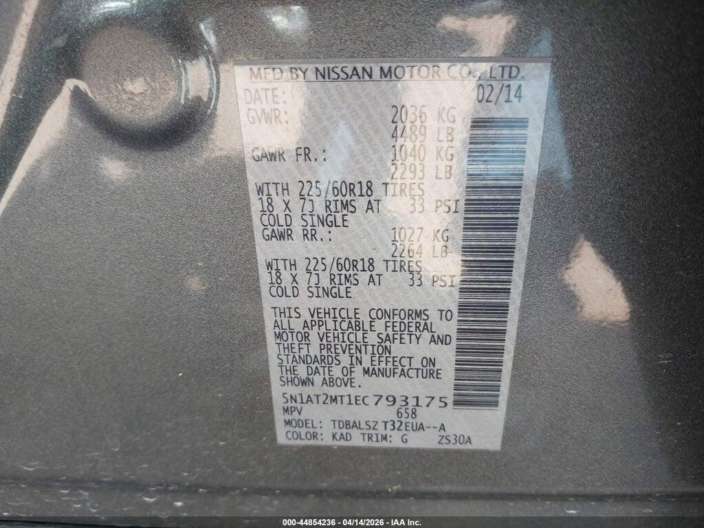 5N1AT2MT1EC793175 2014 NISSAN ROGUE photo no. 9