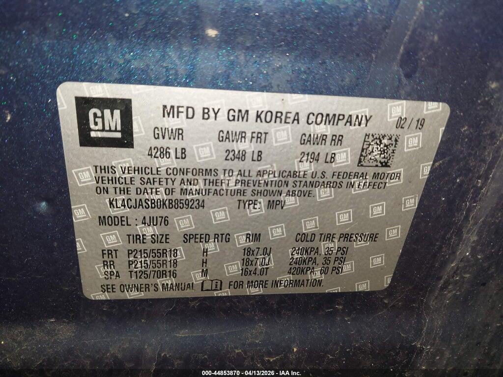 KL4CJASB0KB859234 2019 BUICK ENCORE photo no. 9