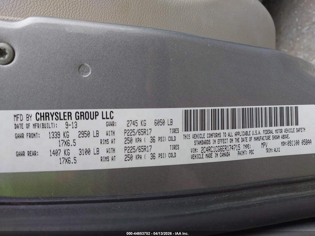 2C4RC1CG6ER174715 2014 CHRYSLER TOWN & COUNTRY photo no. 9