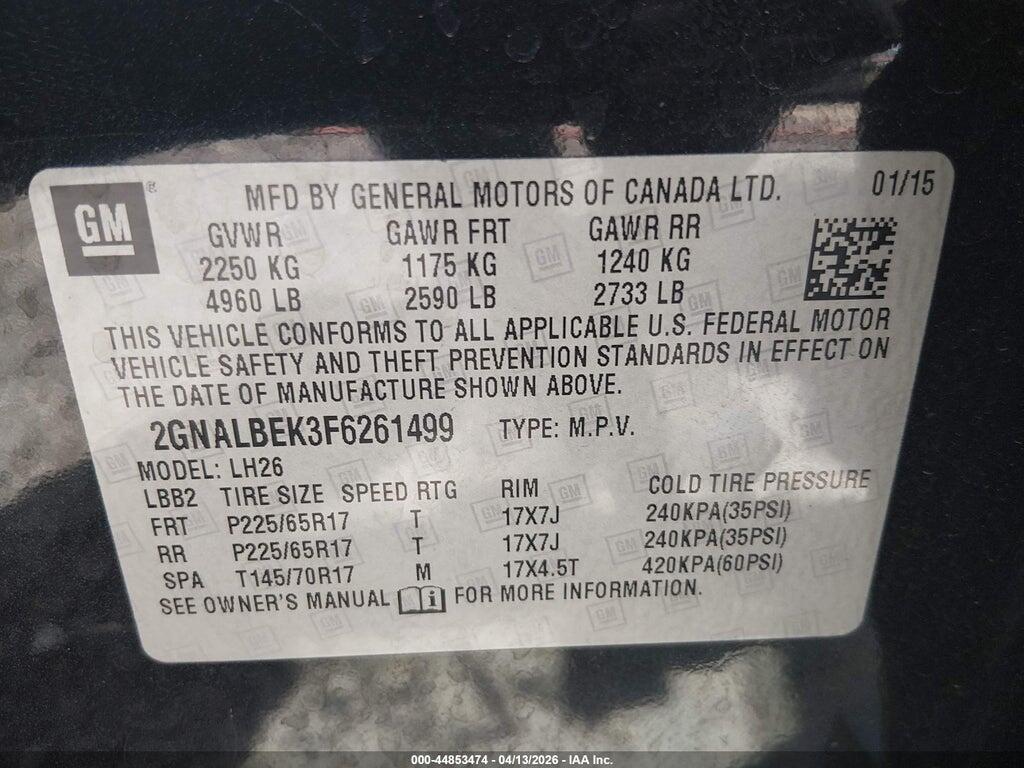 2GNALBEK3F6261499 2015 CHEVROLET EQUINOX photo no. 9