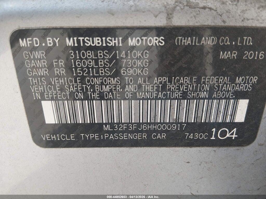 ML32F3FJ6HH000917 2017 MITSUBISHI MIRAGE G4 photo no. 9