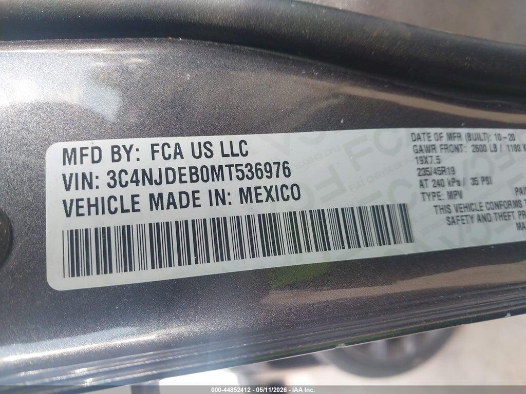 3C4NJDEB0MT536976 2021 JEEP COMPASS photo no. 9
