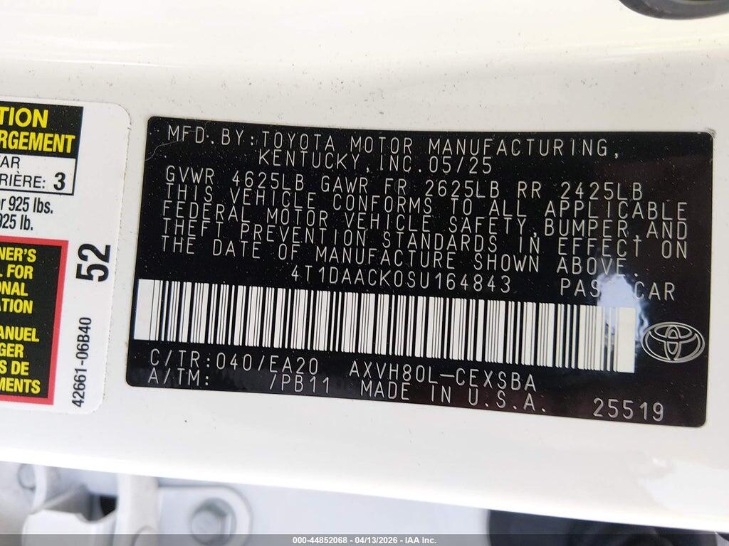 4T1DAACK0SU164843 2025 TOYOTA CAMRY photo no. 9