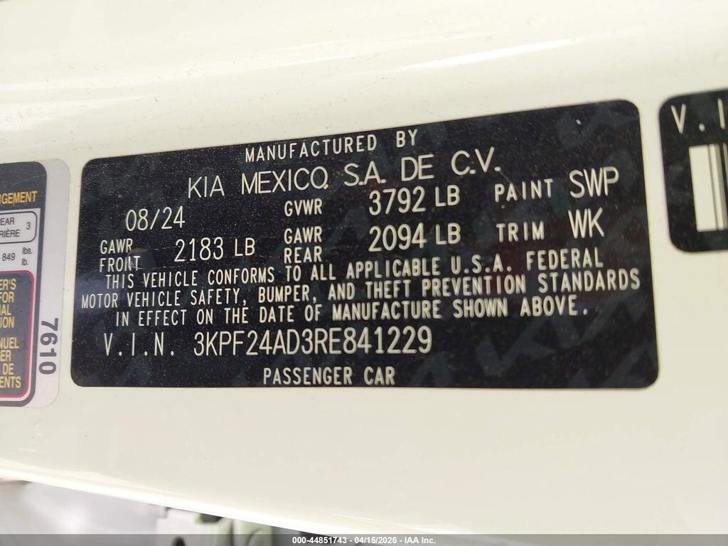 3KPF24AD3RE841229 2024 KIA FORTE photo no. 9