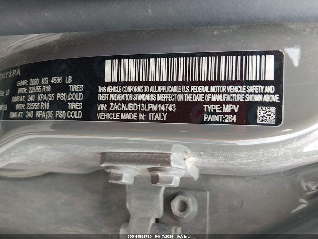 ZACNJBD13LPM14743 2020 JEEP RENEGADE photo no. 9