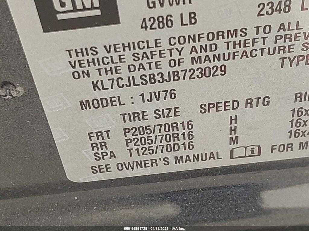 KL7CJLSB3JB723029 2018 CHEVROLET TRAX photo no. 9