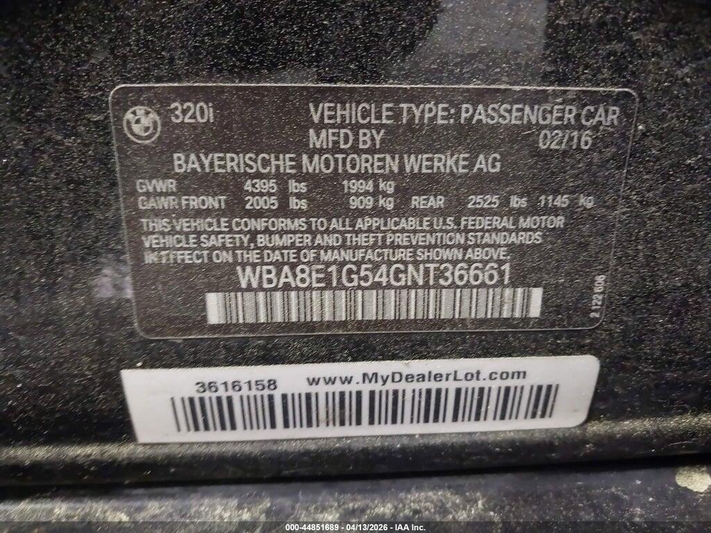 WBA8E1G54GNT36661 2016 BMW 320I photo no. 9