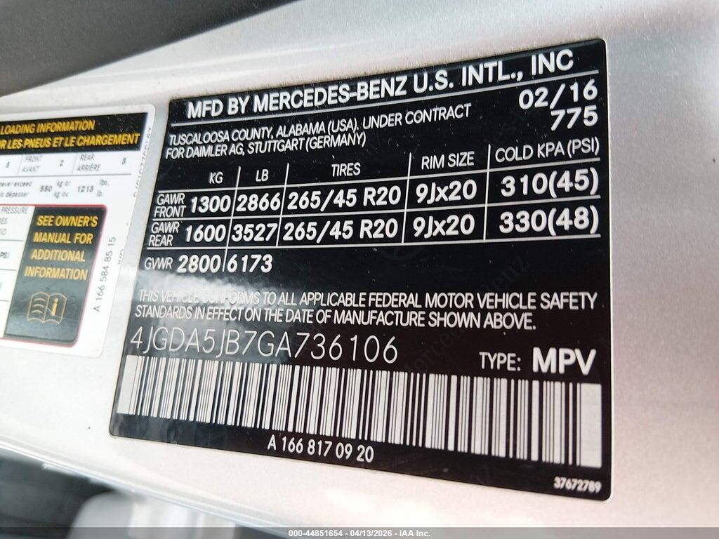 4JGDA5JB7GA736106 2016 MERCEDES-BENZ GLE 350 photo no. 9