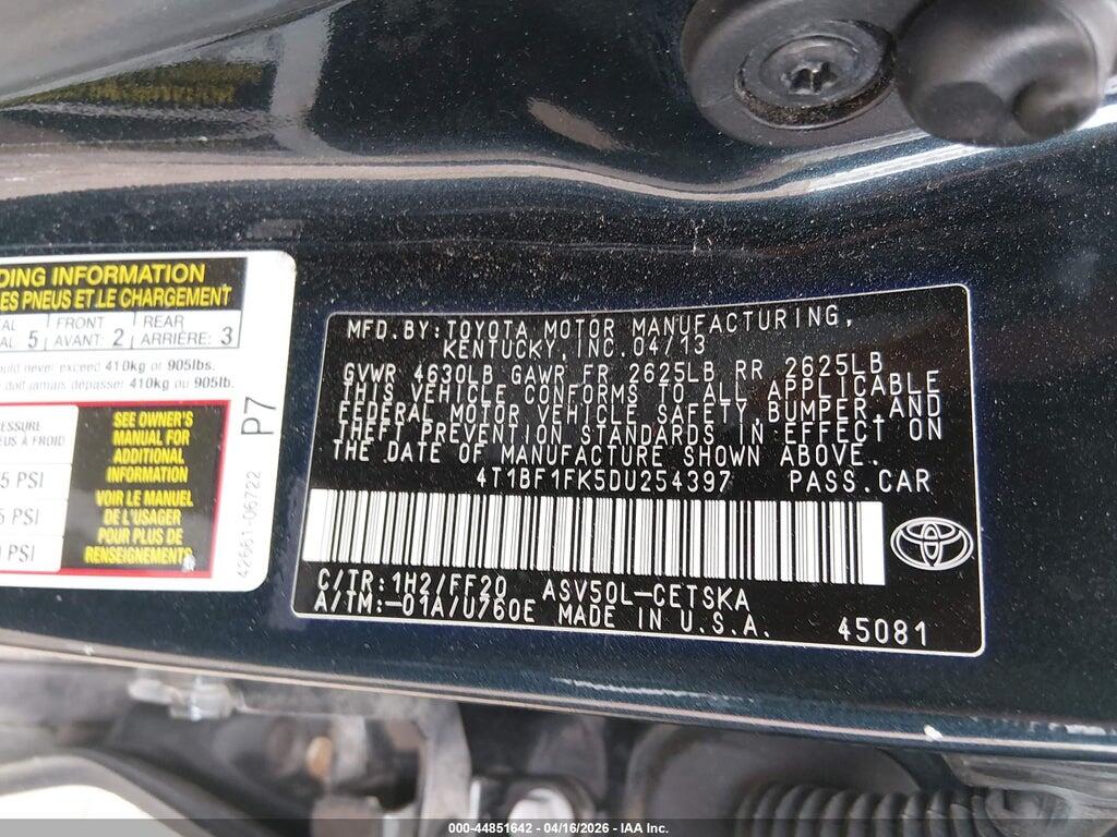 4T1BF1FK5DU254397 2013 TOYOTA CAMRY photo no. 9