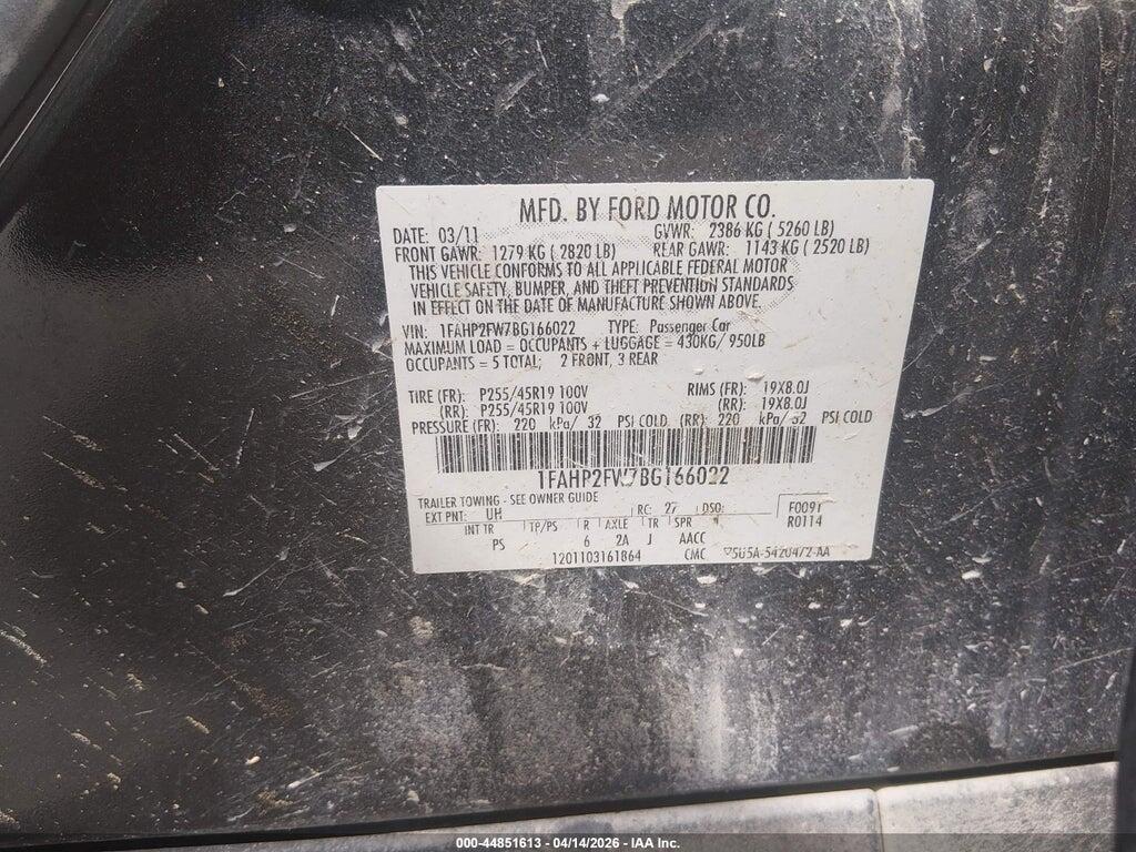 1FAHP2FW7BG166022 2011 FORD TAURUS photo no. 9