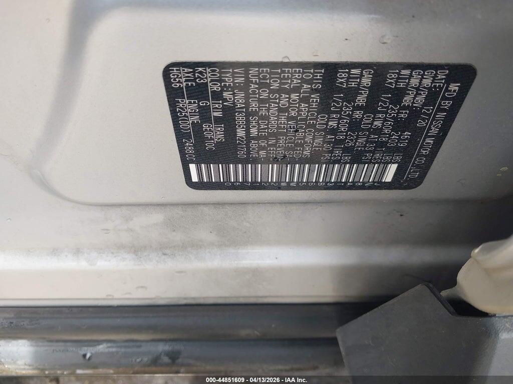 JN8AT3BB5MW221760 2021 NISSAN ROGUE photo no. 9