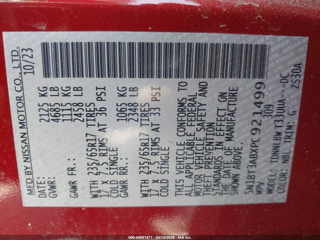 5N1BT3ABXPC921499 2023 NISSAN ROGUE photo no. 9