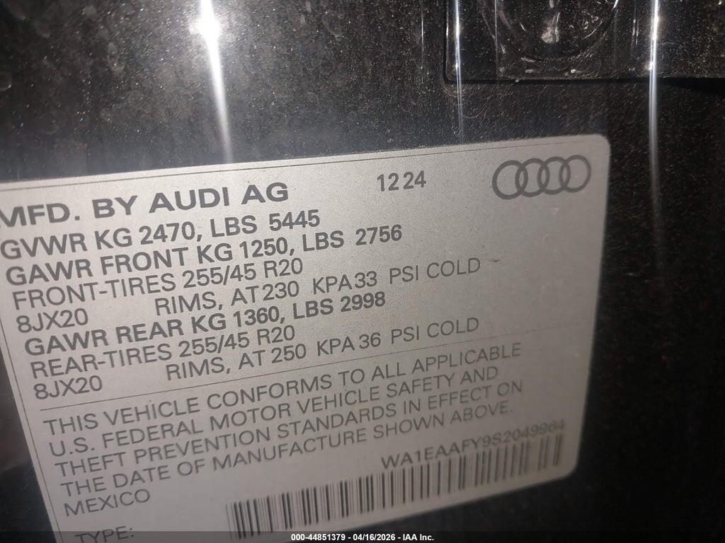 WA1EAAFY9S2049964 2025 AUDI Q5 photo no. 9