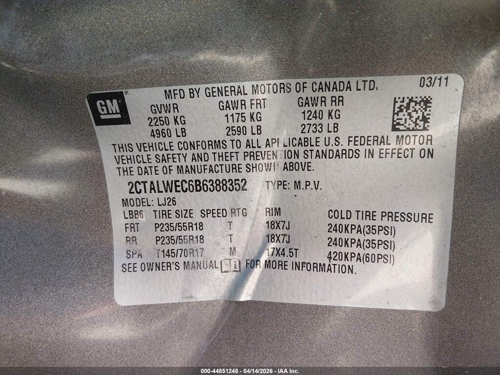 2CTALWEC6B6388352 2011 GMC TERRAIN photo no. 9