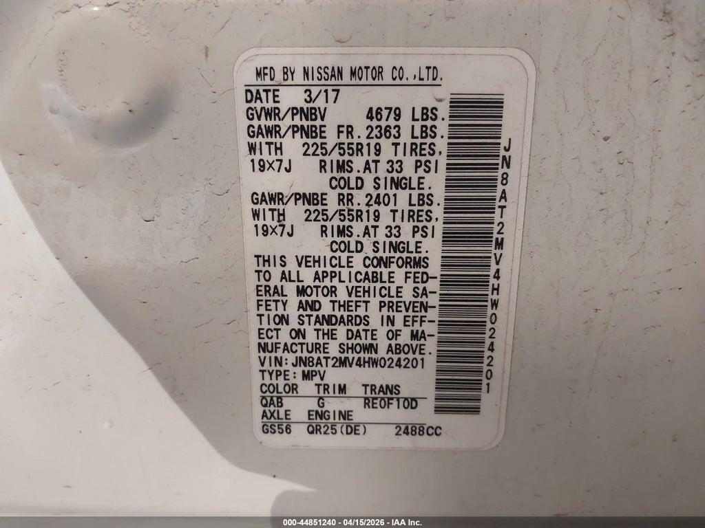 JN8AT2MV4HW024201 2017 NISSAN ROGUE photo no. 9