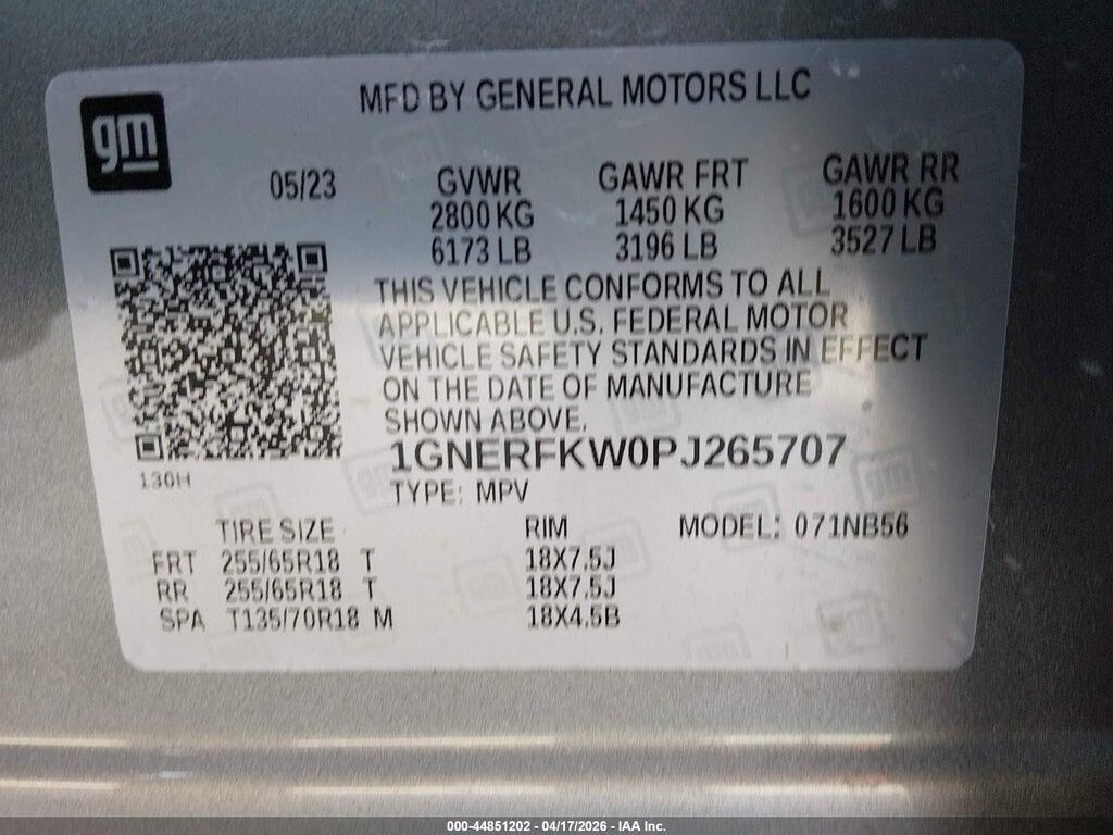 1GNERFKW0PJ265707 2023 CHEVROLET TRAVERSE photo no. 9