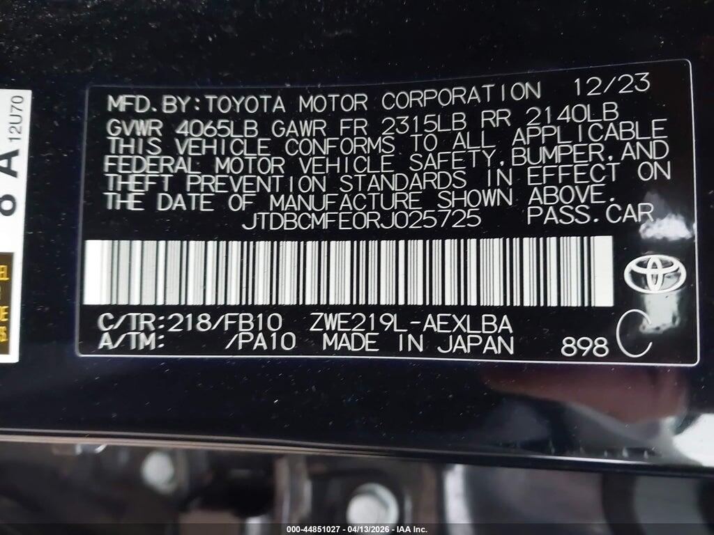 JTDBCMFE0RJ025725 2024 TOYOTA COROLLA photo no. 9
