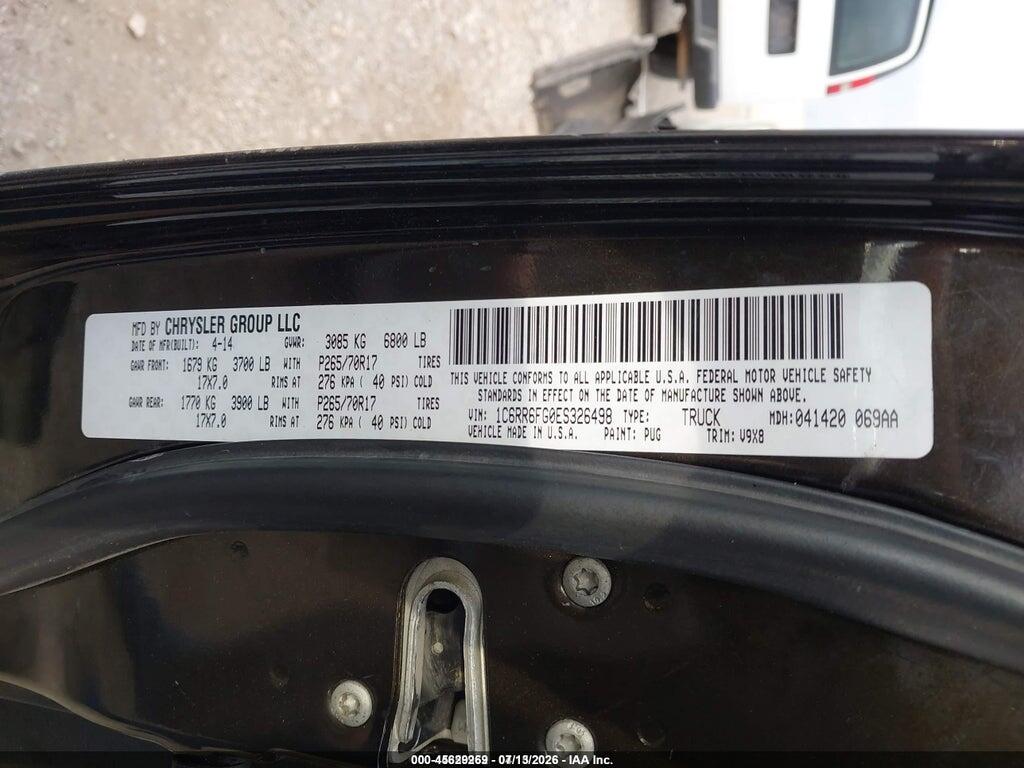 1C6RR6FG0ES326498 2014 RAM 1500 photo no. 9