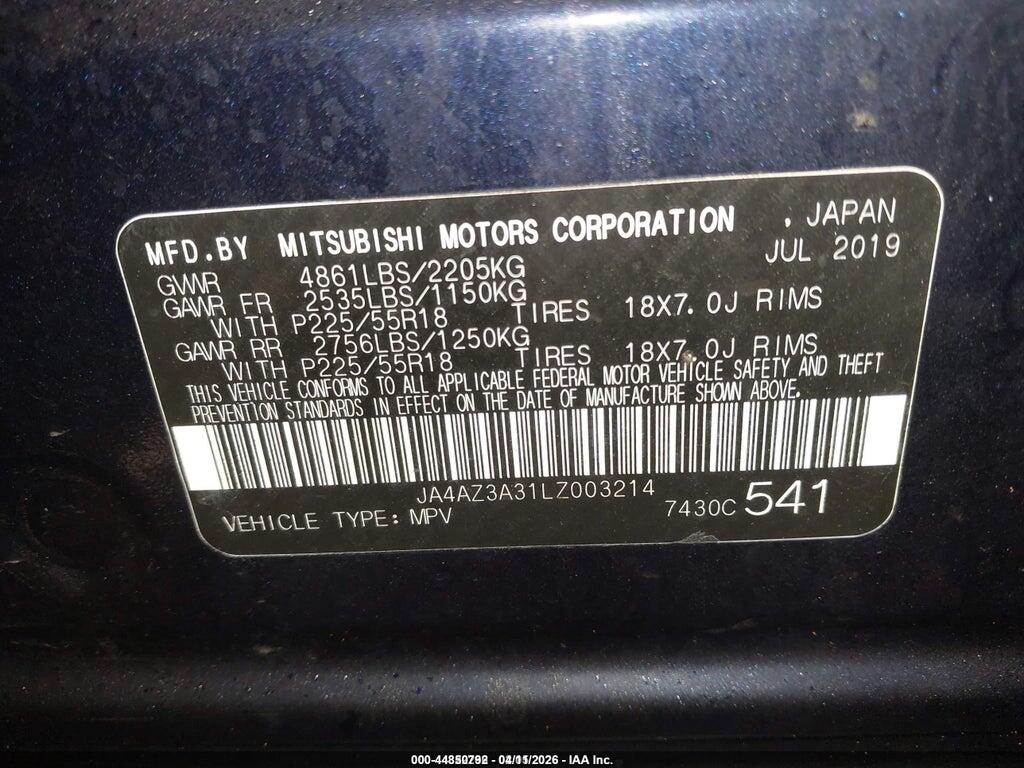 JA4AZ3A31LZ003214 2020 MITSUBISHI OUTLANDER photo no. 9