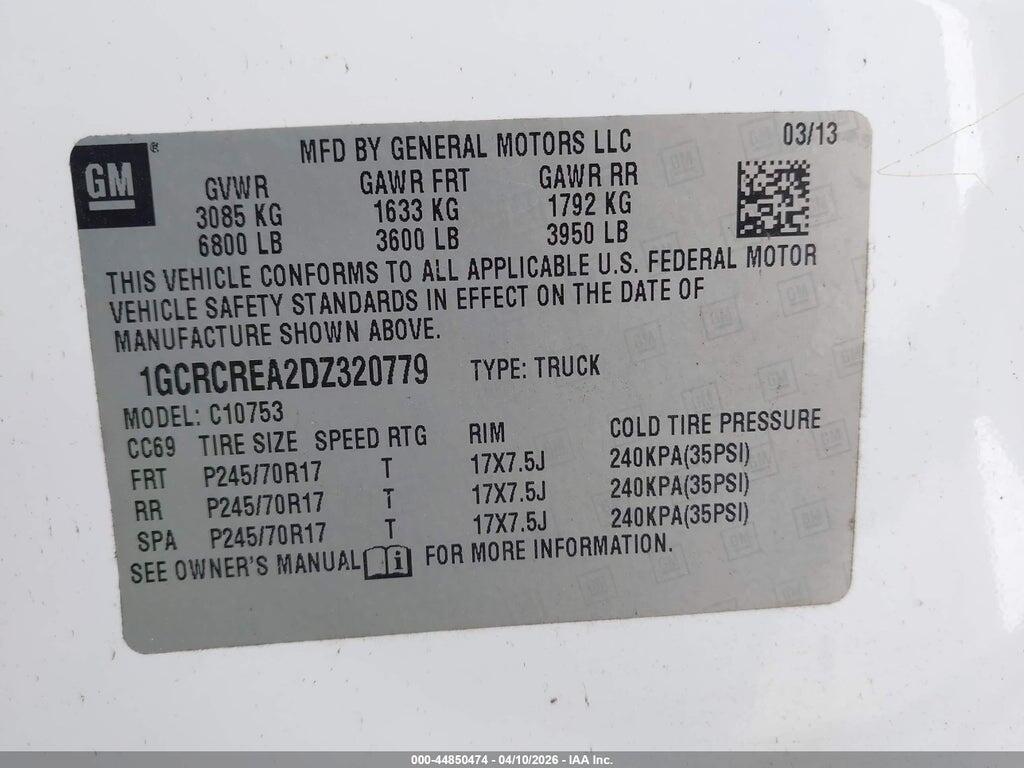 1GCRCREA2DZ320779 2013 CHEVROLET SILVERADO 1500 photo no. 9