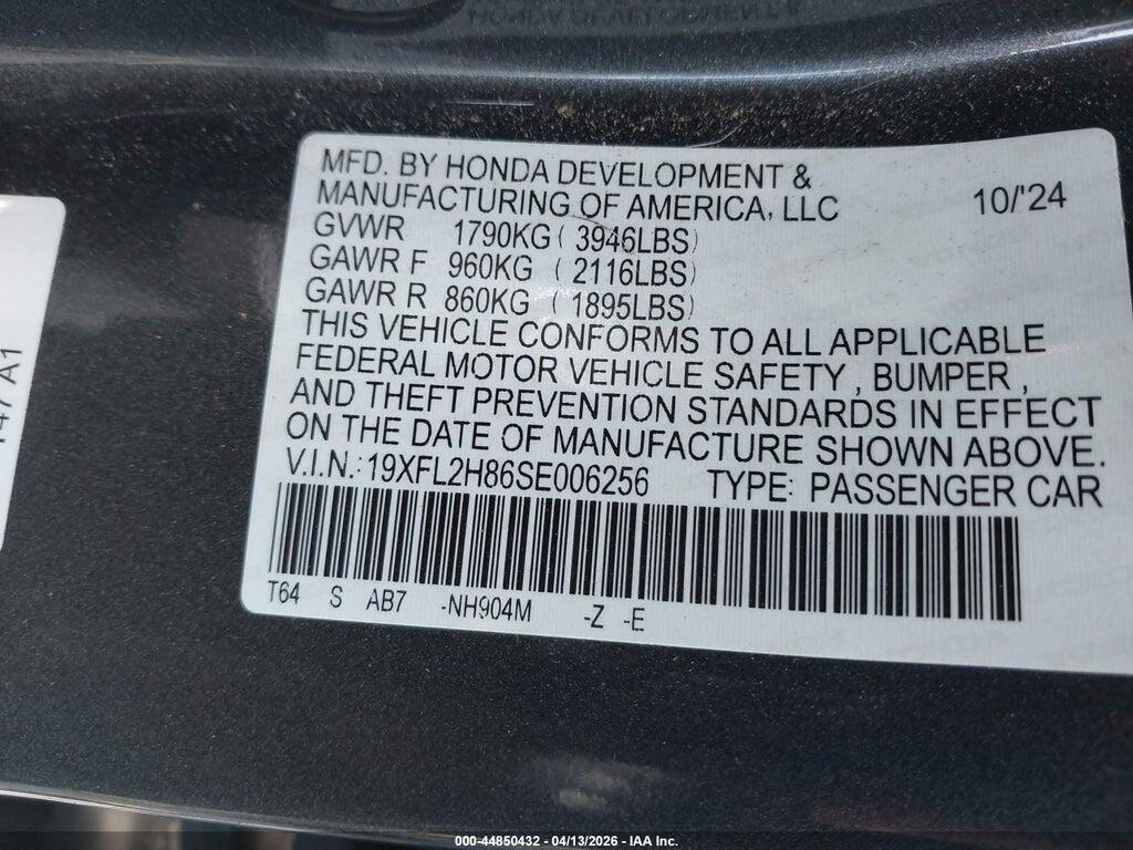 19XFL2H86SE006256 2025 HONDA CIVIC SEDAN photo no. 9
