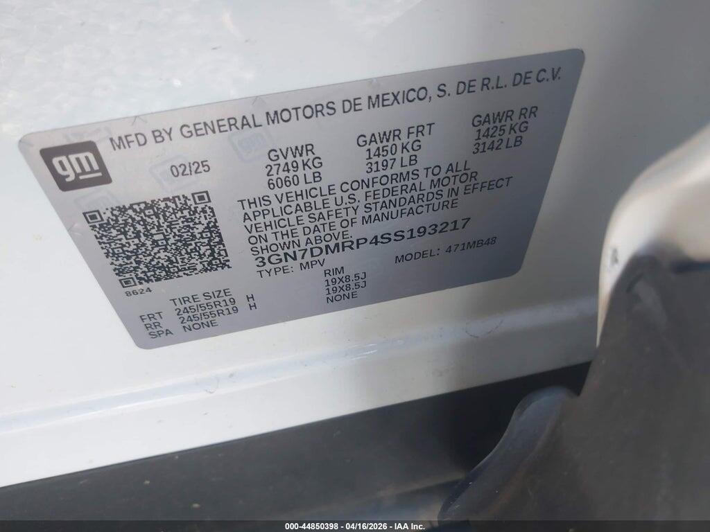 3GN7DMRP4SS193217 2025 CHEVROLET EQUINOX EV photo no. 9