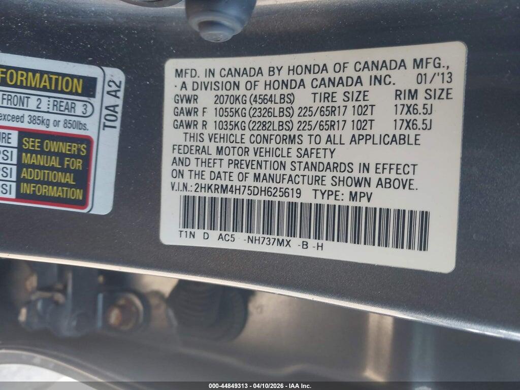 2HKRM4H75DH625619 2013 HONDA CR-V photo no. 9